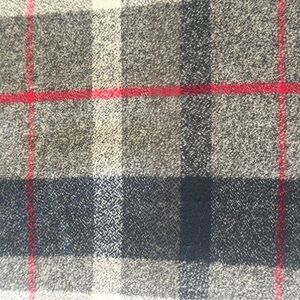 Beautiful double woven Fabric Grey, red, black plaid